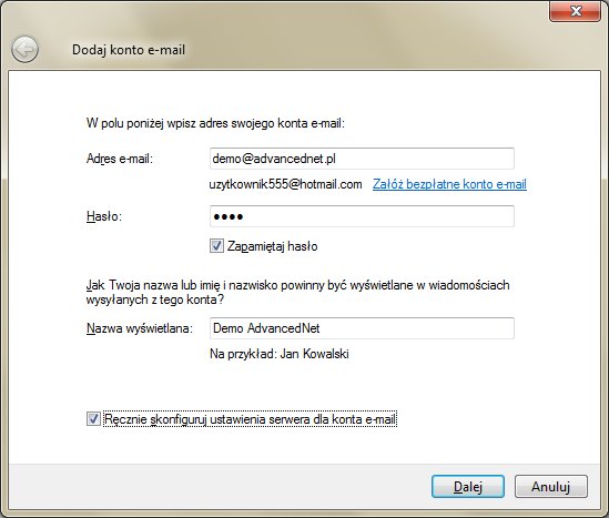 Konfiguracja konta e-mail w Windows Live Mail