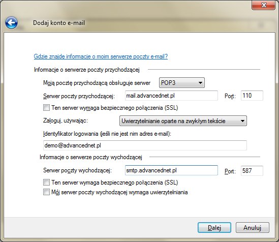 Konfiguracja konta e-mail w Windows Live Mail